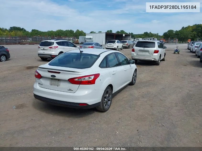 2013 Ford Focus Se VIN: 1FADP3F28DL195184 Lot: 40260162