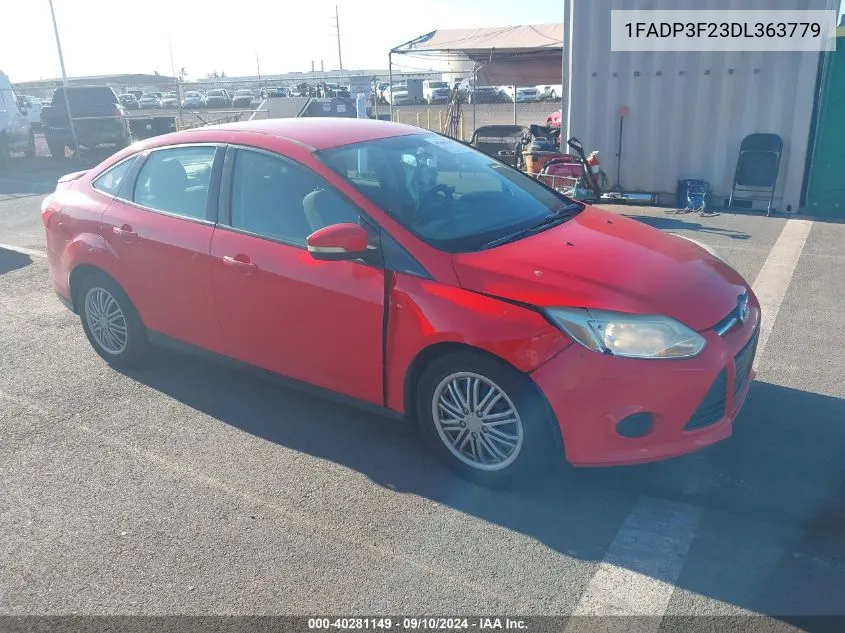 2013 Ford Focus Se VIN: 1FADP3F23DL363779 Lot: 40281149