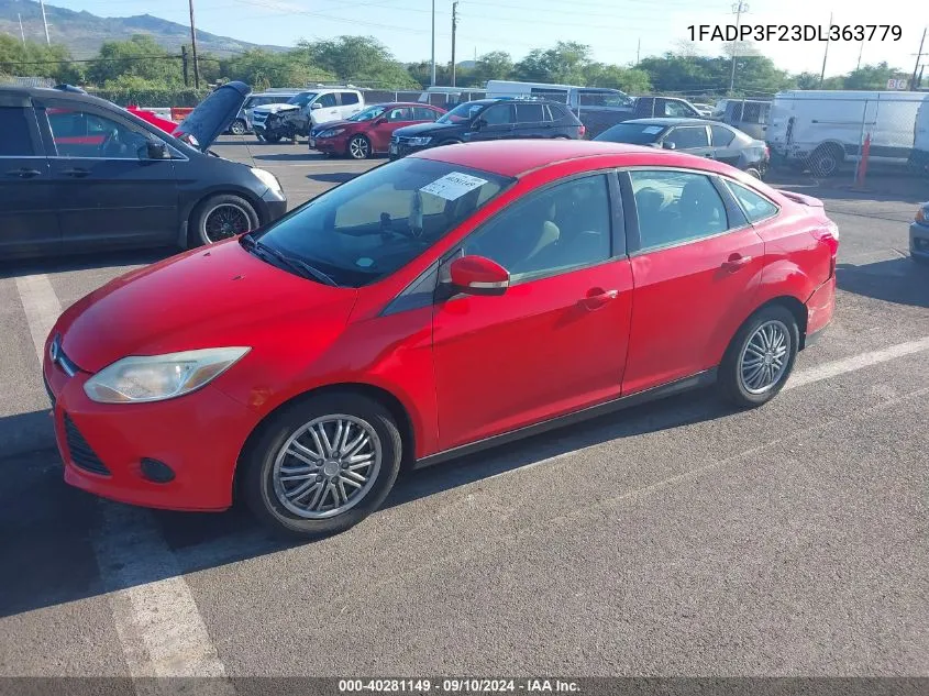 2013 Ford Focus Se VIN: 1FADP3F23DL363779 Lot: 40281149