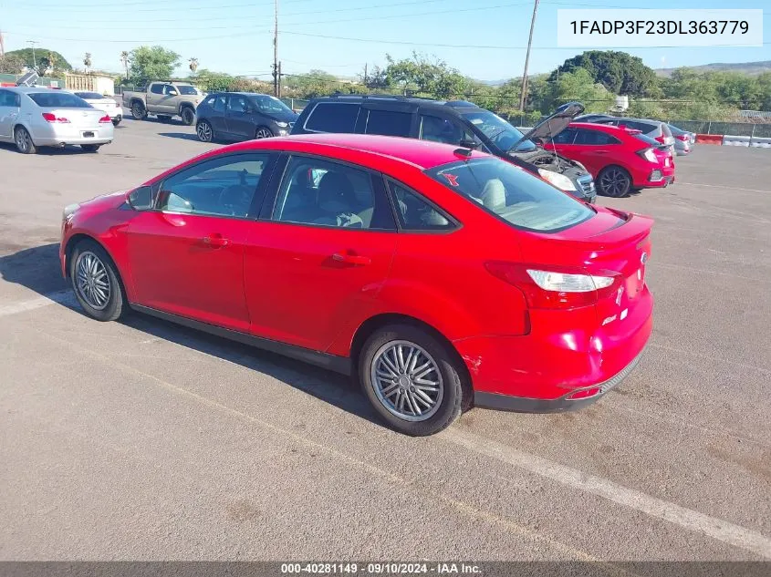 2013 Ford Focus Se VIN: 1FADP3F23DL363779 Lot: 40281149