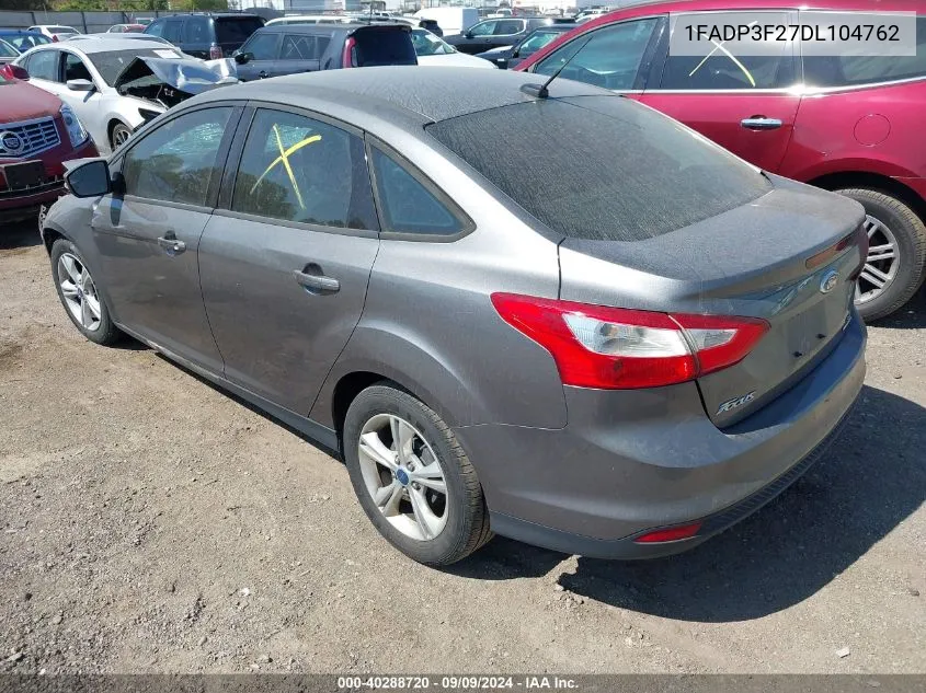 2013 Ford Focus Se VIN: 1FADP3F27DL104762 Lot: 40288720