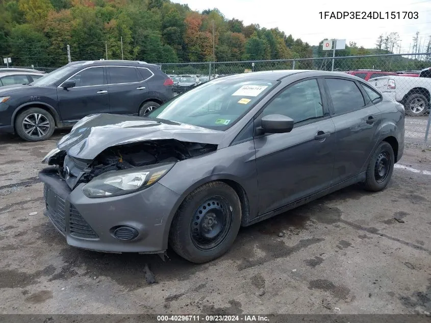 2013 Ford Focus VIN: 1FADP3E24DL151703 Lot: 40296711