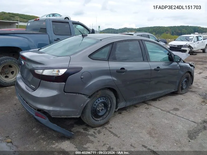 2013 Ford Focus VIN: 1FADP3E24DL151703 Lot: 40296711