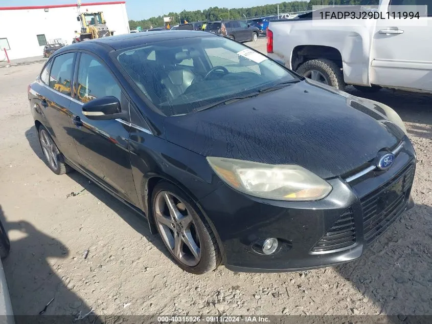 2013 Ford Focus Titanium VIN: 1FADP3J29DL111994 Lot: 40315926