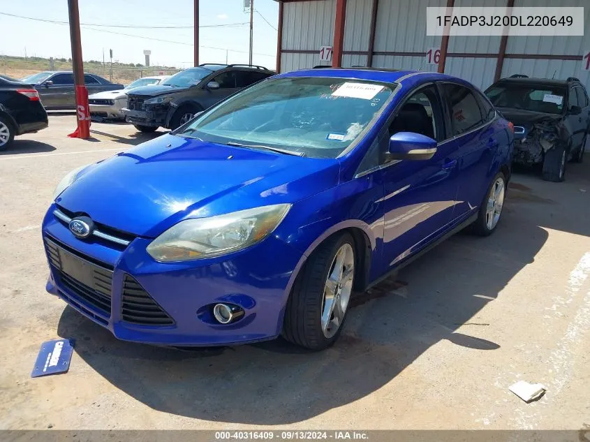 2013 Ford Focus Titanium VIN: 1FADP3J20DL220649 Lot: 40316409