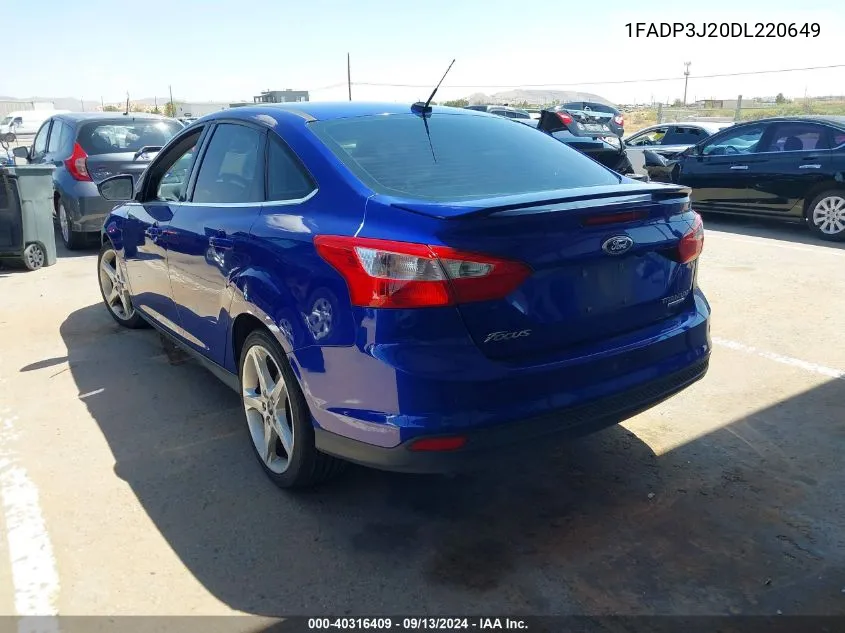 2013 Ford Focus Titanium VIN: 1FADP3J20DL220649 Lot: 40316409