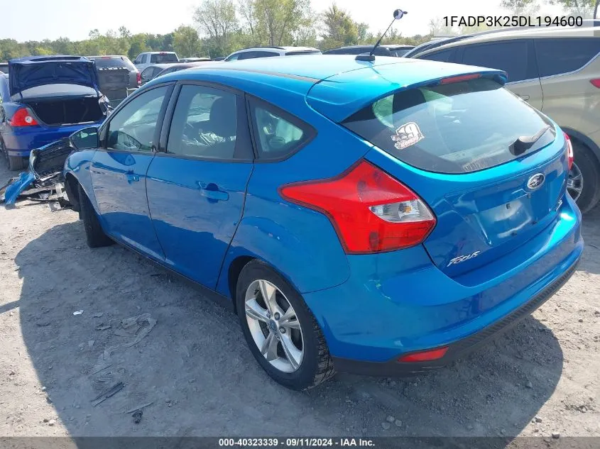 2013 Ford Focus Se VIN: 1FADP3K25DL194600 Lot: 40323339