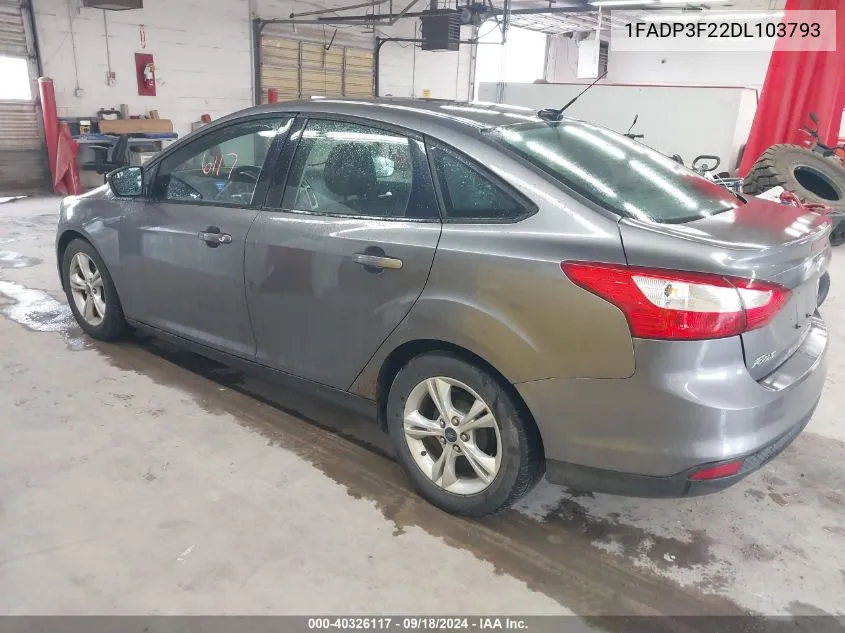 2013 Ford Focus Se VIN: 1FADP3F22DL103793 Lot: 40326117