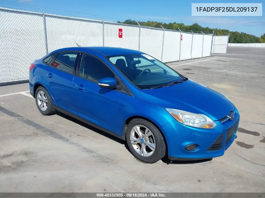 2013 Ford Focus Se VIN: 1FADP3F25DL209137 Lot: 40332905