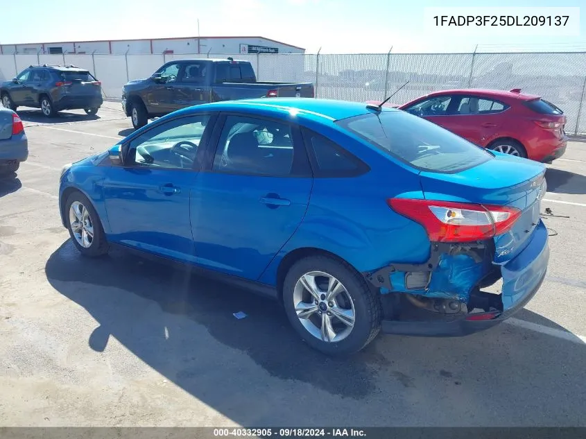 2013 Ford Focus Se VIN: 1FADP3F25DL209137 Lot: 40332905