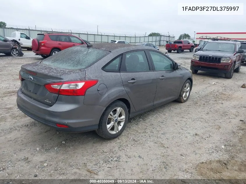 2013 Ford Focus Se VIN: 1FADP3F27DL375997 Lot: 40350049