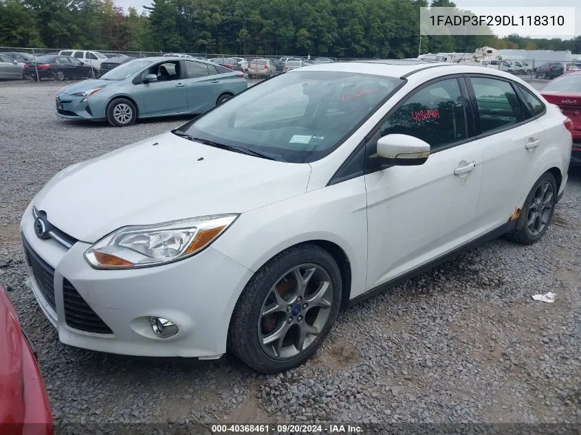 2013 Ford Focus Se VIN: 1FADP3F29DL118310 Lot: 40368461