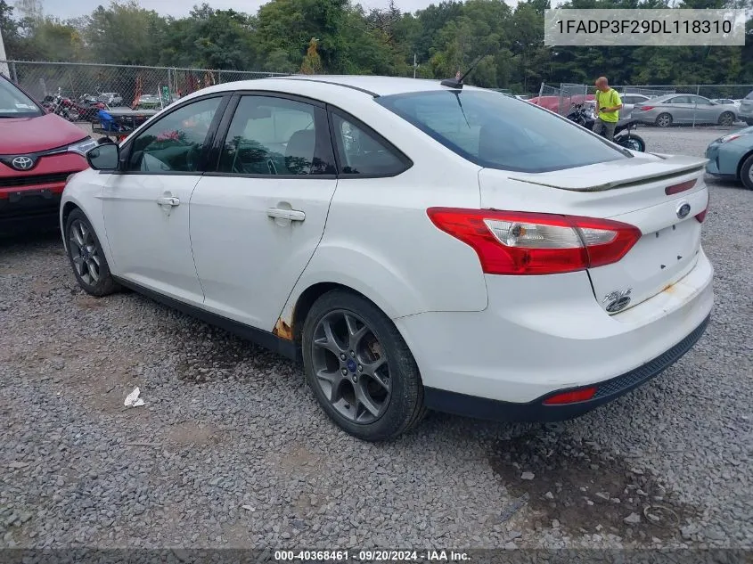 2013 Ford Focus Se VIN: 1FADP3F29DL118310 Lot: 40368461