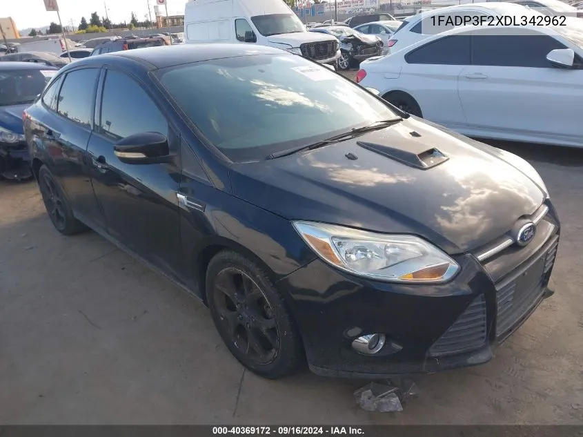 2013 Ford Focus Se VIN: 1FADP3F2XDL342962 Lot: 40369172