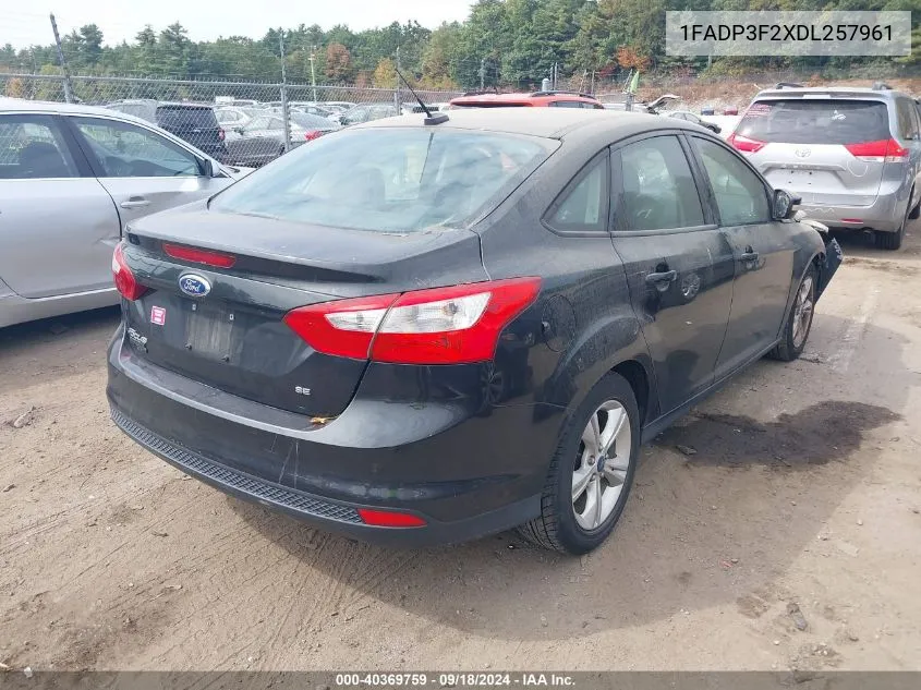 2013 Ford Focus Se VIN: 1FADP3F2XDL257961 Lot: 40369759