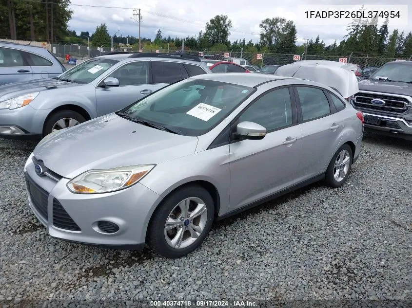 2013 Ford Focus Se VIN: 1FADP3F26DL374954 Lot: 40374718