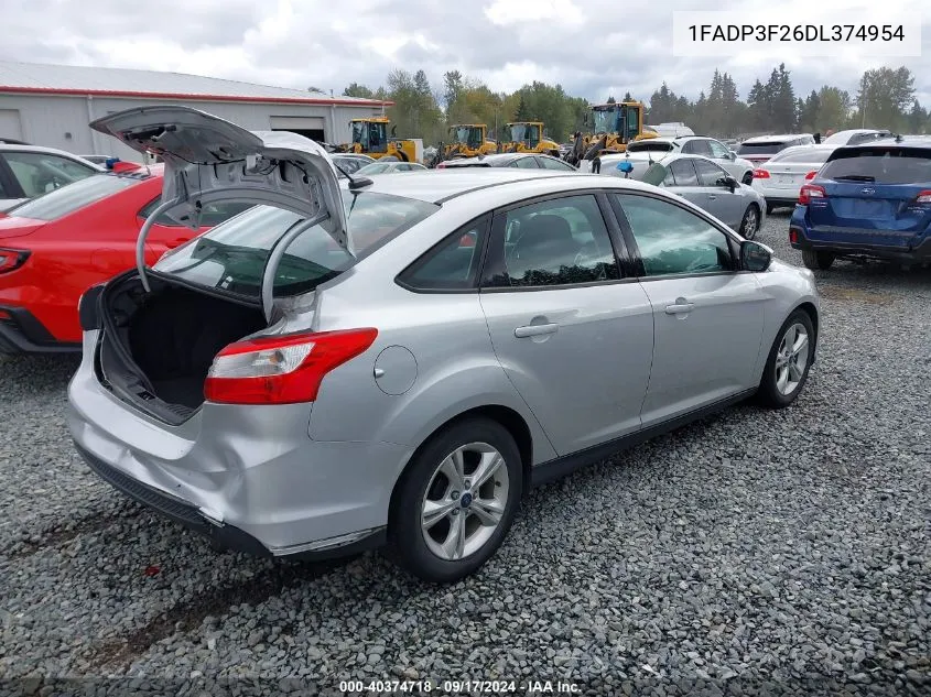 2013 Ford Focus Se VIN: 1FADP3F26DL374954 Lot: 40374718