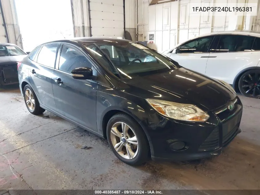 2013 Ford Focus Se VIN: 1FADP3F24DL196381 Lot: 40385487