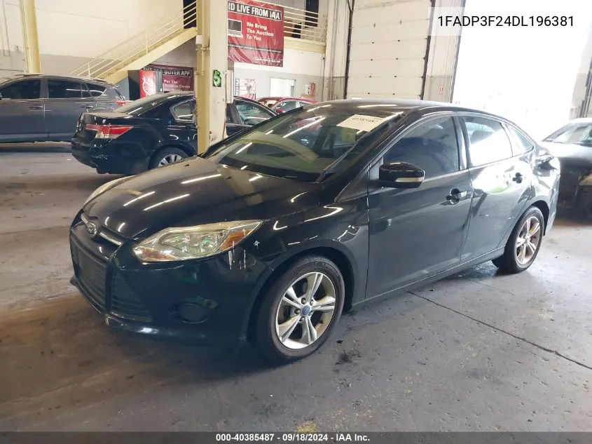 2013 Ford Focus Se VIN: 1FADP3F24DL196381 Lot: 40385487