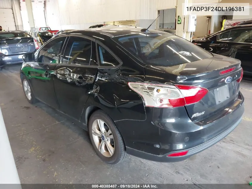 2013 Ford Focus Se VIN: 1FADP3F24DL196381 Lot: 40385487