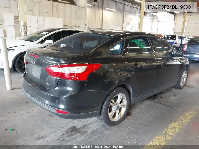 2013 Ford Focus Se VIN: 1FADP3F24DL196381 Lot: 40385487