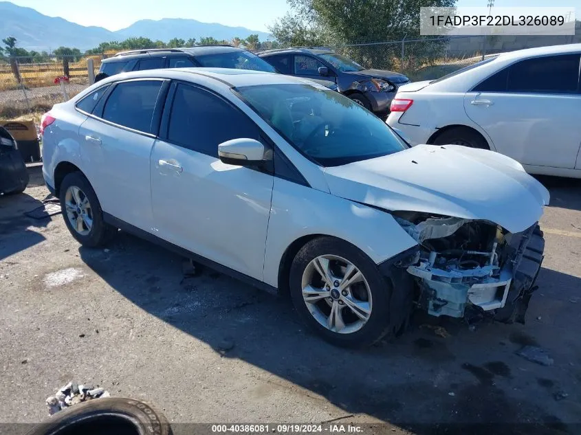 2013 Ford Focus Se VIN: 1FADP3F22DL326089 Lot: 40386081