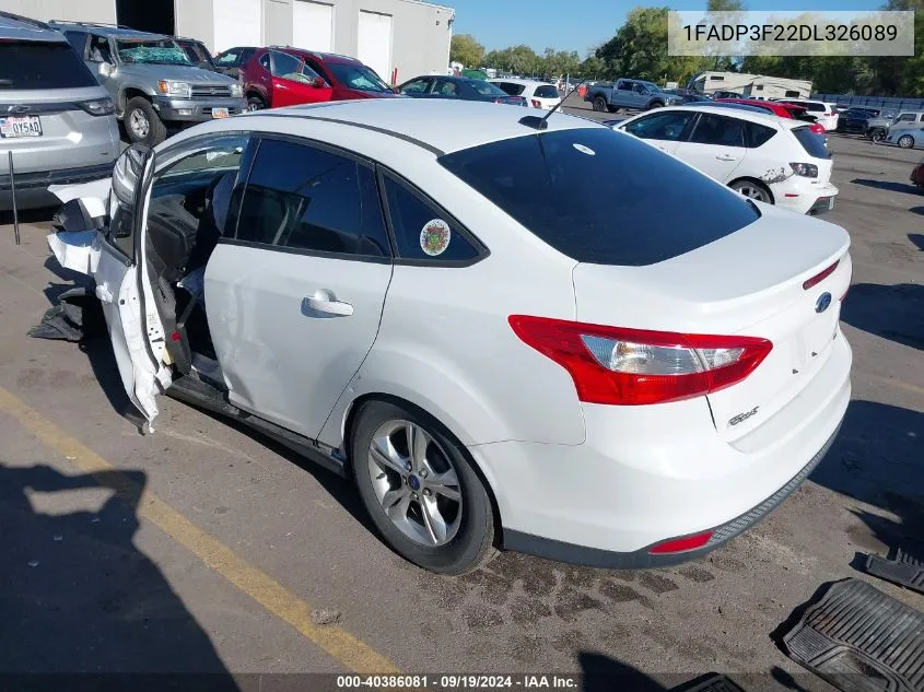 2013 Ford Focus Se VIN: 1FADP3F22DL326089 Lot: 40386081