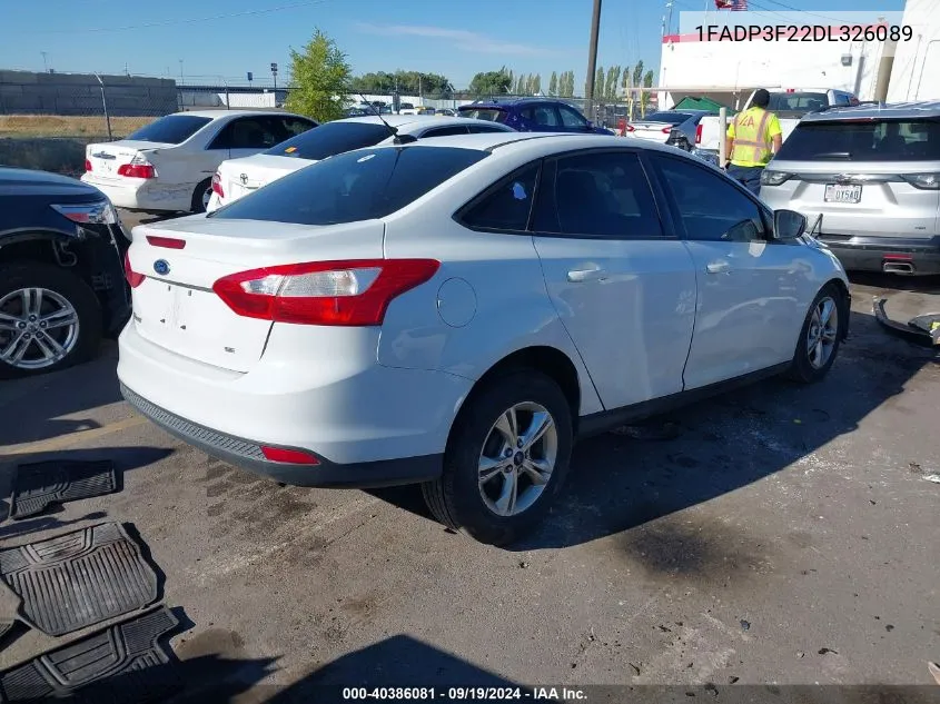 2013 Ford Focus Se VIN: 1FADP3F22DL326089 Lot: 40386081