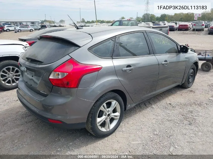 2013 Ford Focus Se VIN: 1FADP3K26DL113183 Lot: 40386581