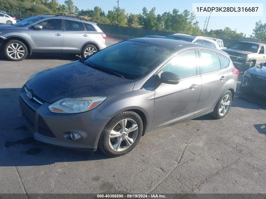 2013 Ford Focus Se VIN: 1FADP3K28DL316687 Lot: 40386590