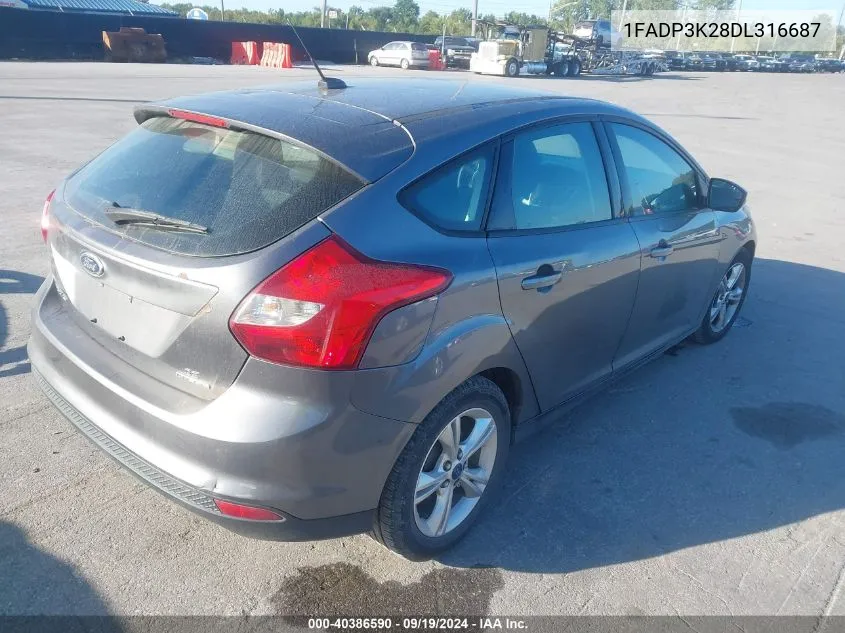 2013 Ford Focus Se VIN: 1FADP3K28DL316687 Lot: 40386590