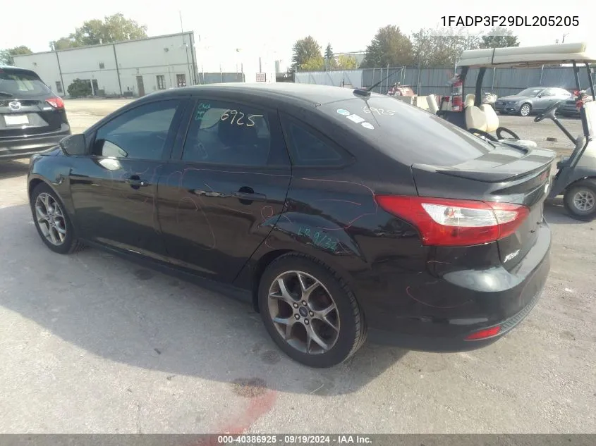 2013 Ford Focus Se VIN: 1FADP3F29DL205205 Lot: 40386925