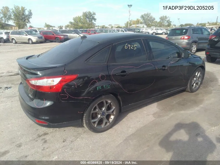 2013 Ford Focus Se VIN: 1FADP3F29DL205205 Lot: 40386925