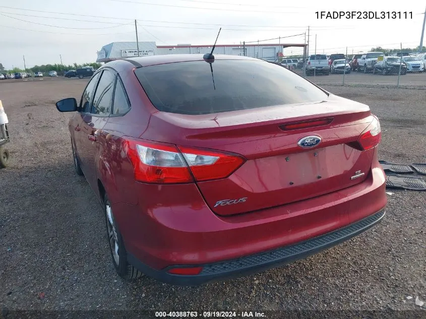 2013 Ford Focus Se VIN: 1FADP3F23DL313111 Lot: 40388763