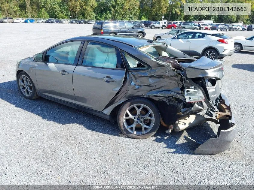 2013 Ford Focus Se VIN: 1FADP3F28DL142663 Lot: 40395854