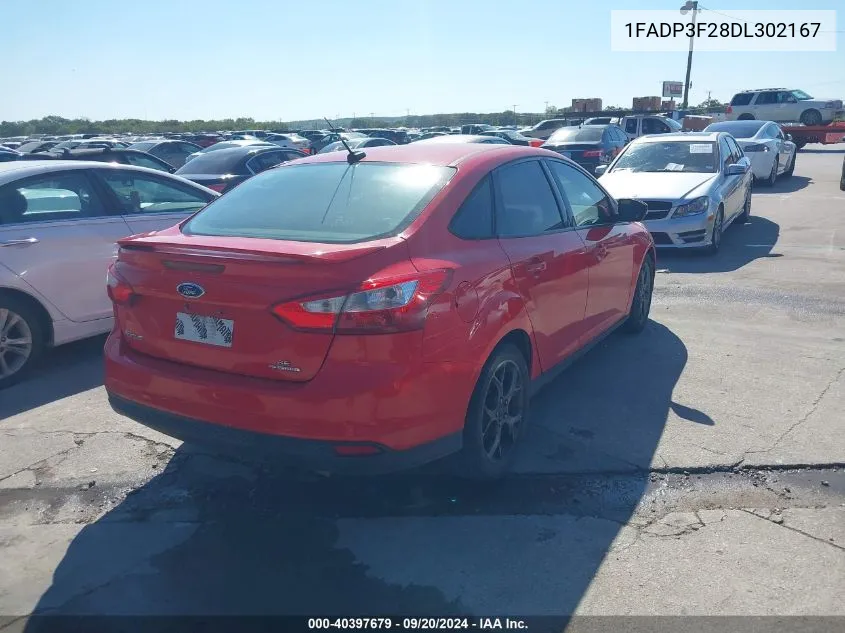 2013 Ford Focus Se VIN: 1FADP3F28DL302167 Lot: 40397679