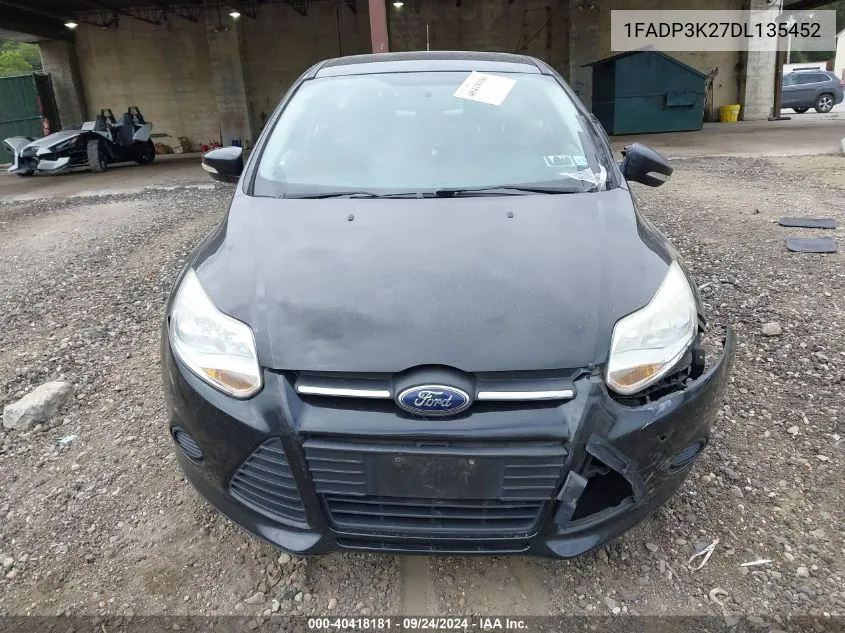 2013 Ford Focus Se VIN: 1FADP3K27DL135452 Lot: 40418181