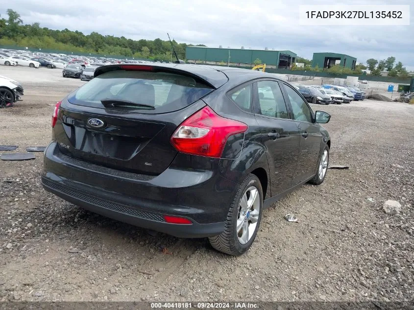 2013 Ford Focus Se VIN: 1FADP3K27DL135452 Lot: 40418181