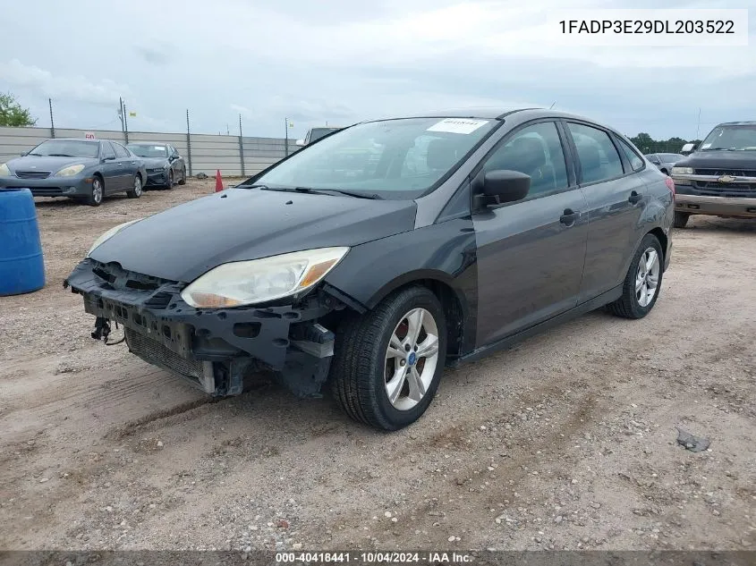 2013 Ford Focus VIN: 1FADP3E29DL203522 Lot: 40418441