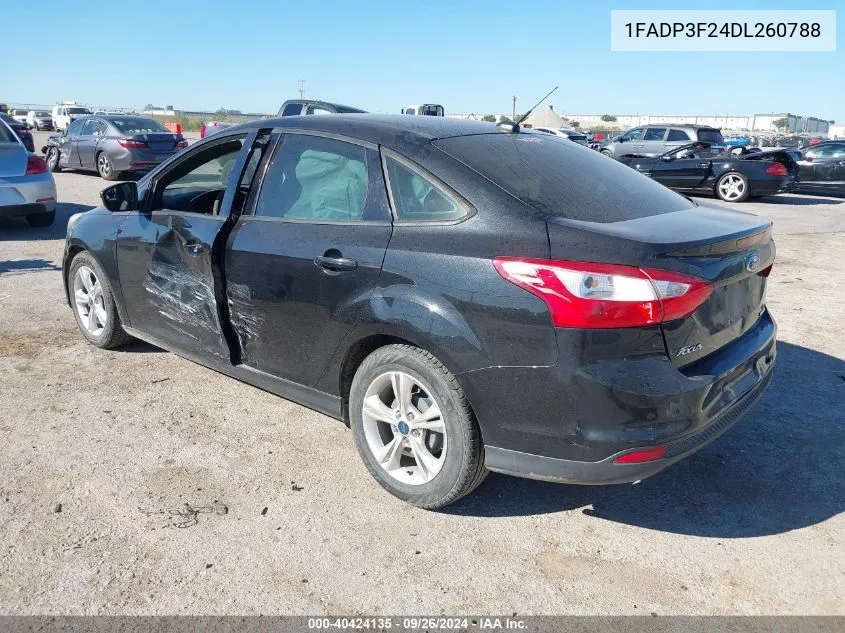 2013 Ford Focus Se VIN: 1FADP3F24DL260788 Lot: 40424135