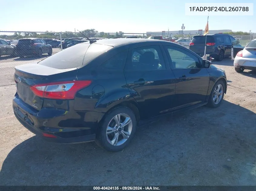 2013 Ford Focus Se VIN: 1FADP3F24DL260788 Lot: 40424135