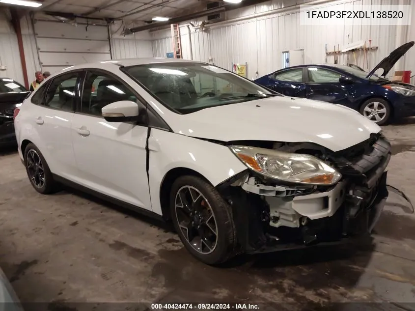 2013 Ford Focus Se VIN: 1FADP3F2XDL138520 Lot: 40424474