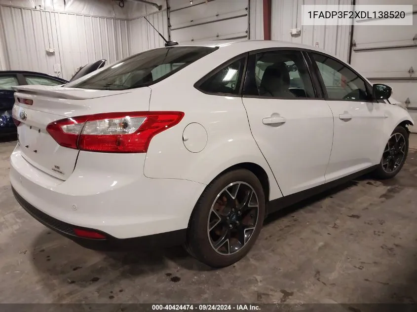 2013 Ford Focus Se VIN: 1FADP3F2XDL138520 Lot: 40424474