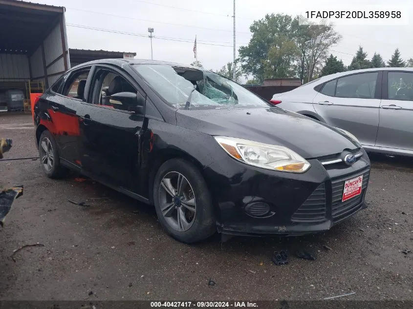 2013 Ford Focus Se VIN: 1FADP3F20DL358958 Lot: 40427417