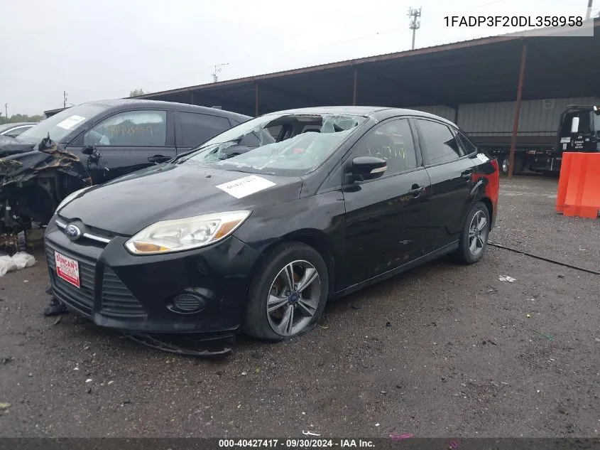 2013 Ford Focus Se VIN: 1FADP3F20DL358958 Lot: 40427417