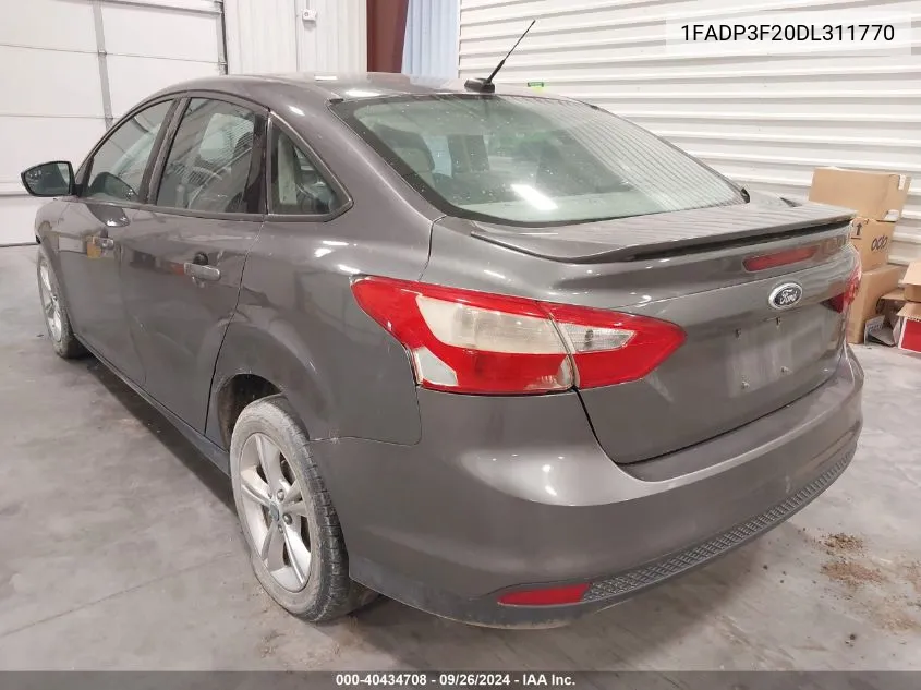 2013 Ford Focus Se VIN: 1FADP3F20DL311770 Lot: 40434708