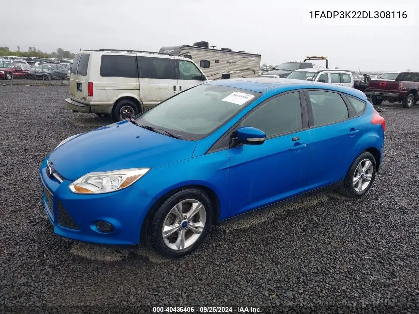 2013 Ford Focus Se VIN: 1FADP3K22DL308116 Lot: 40435406