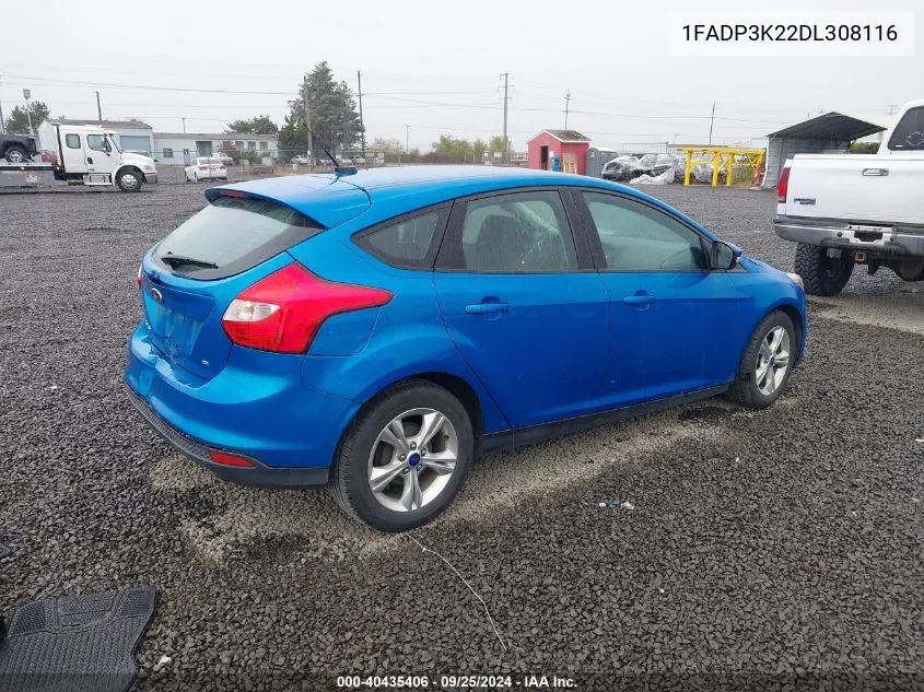 2013 Ford Focus Se VIN: 1FADP3K22DL308116 Lot: 40435406