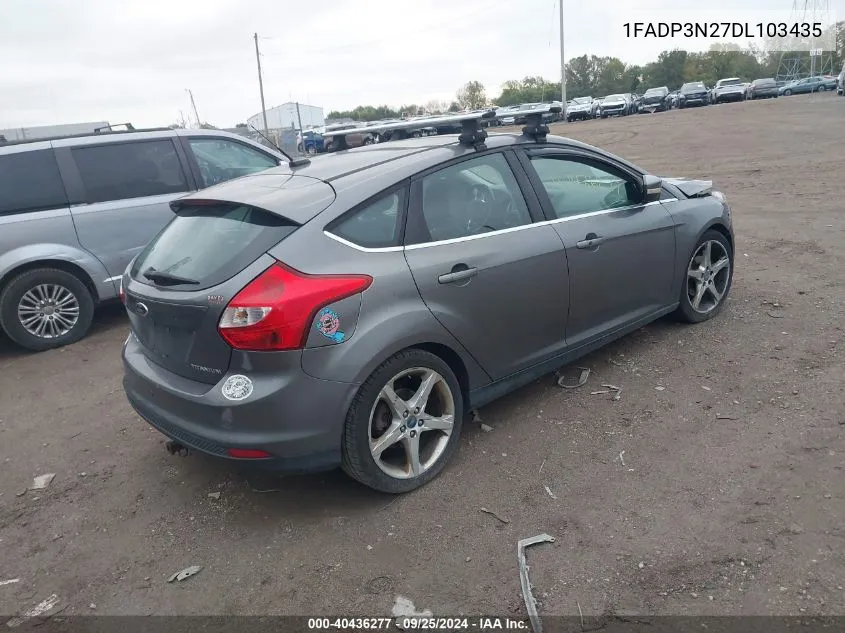 2013 Ford Focus Titanium VIN: 1FADP3N27DL103435 Lot: 40436277