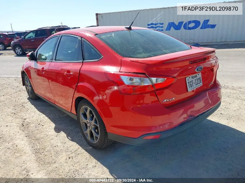 2013 Ford Focus Se VIN: 1FADP3F29DL209870 Lot: 40443122